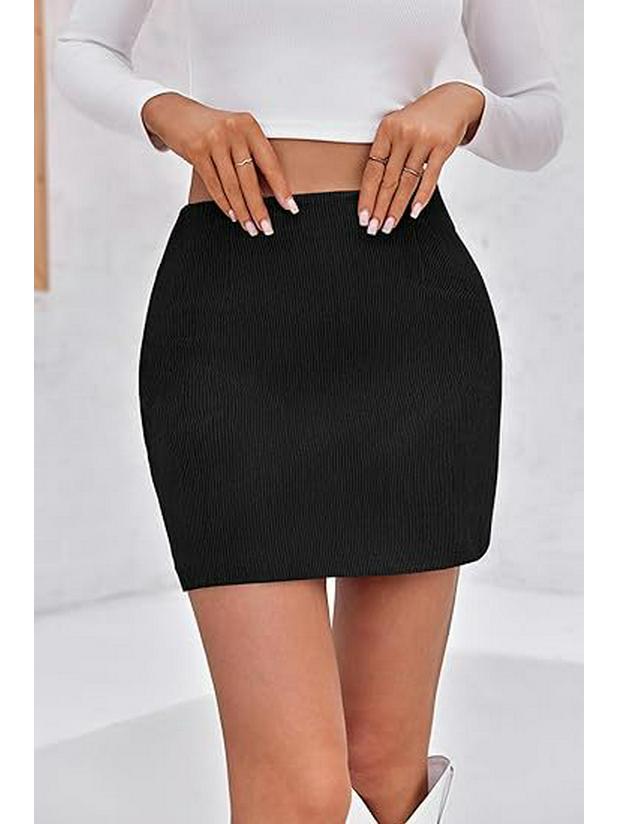 Women's Corduroy High-Waisted A-line Pencil Mini Skirt - Autumn Casual Style
