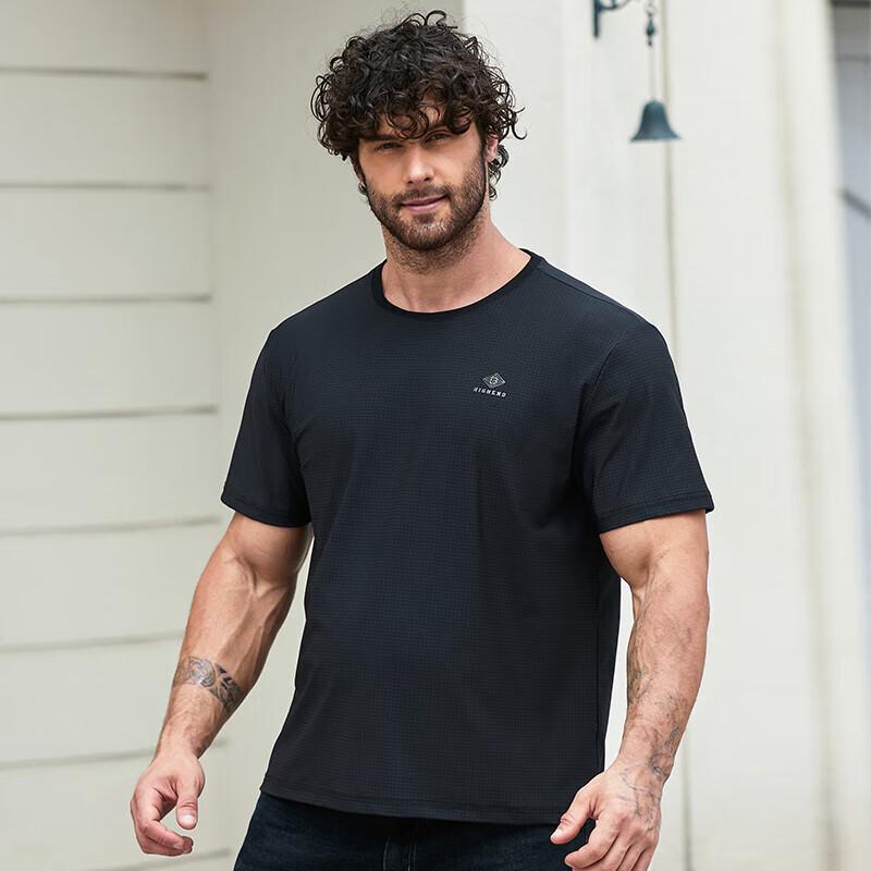 Dibinze Men s Plus Size Ice Silk Short Sleeve T-Shirt 3XL