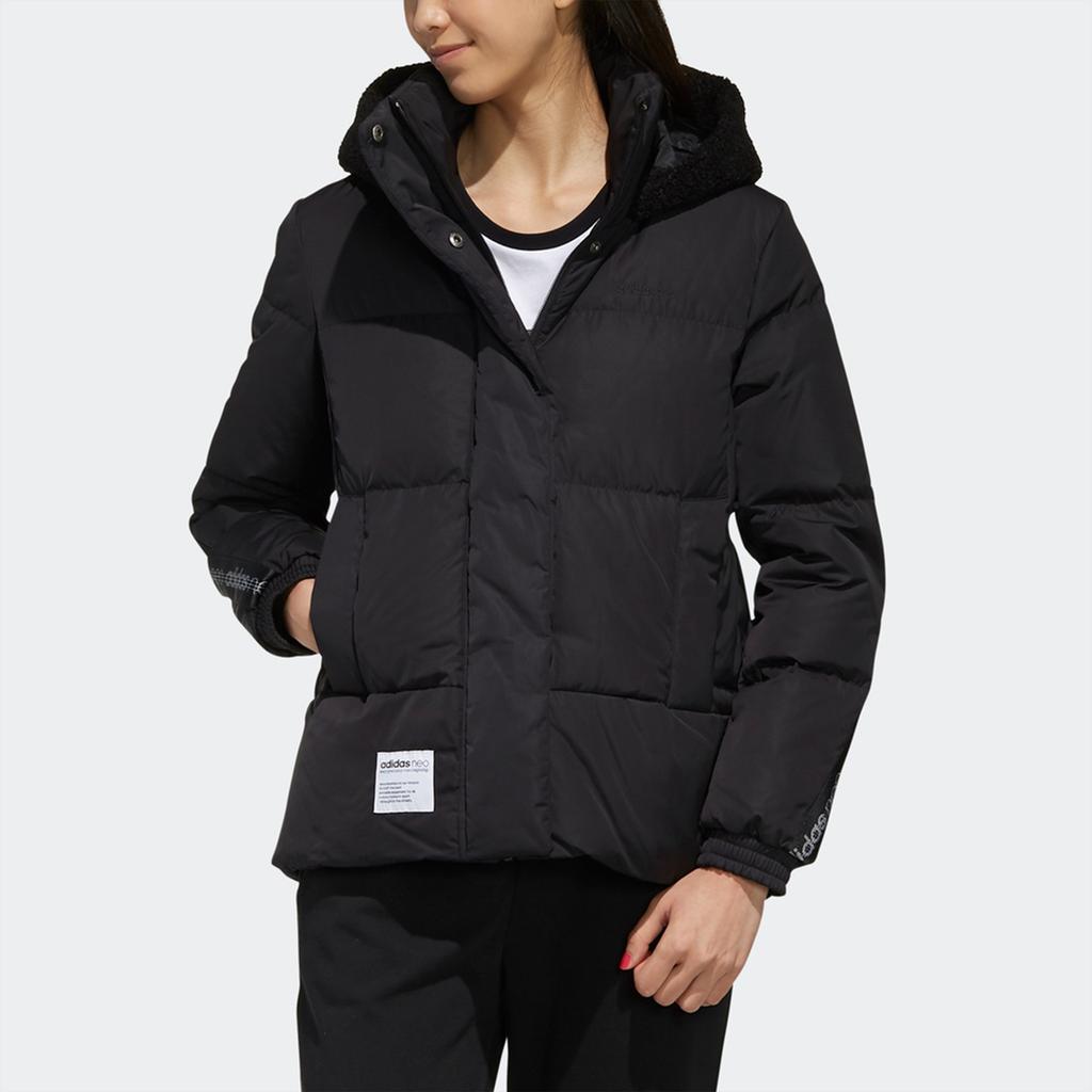 Adidas Neo Warm Hooded Down Jacket Women Outerwear Black EI4378