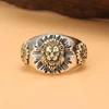 Fashionable Retro New Domineering Trendy Lion Ring Personalized Men's Lion Heart Adjustable Open Ring Party Accessories Gift