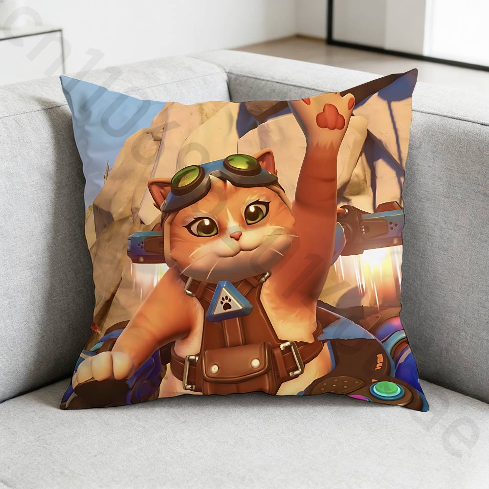 

Game OOverwatchS Pillow Case Square DoubleSided Printing Short Plush Sofa Cushion Cover Bedroom Bedside Pillow 30x30cm
