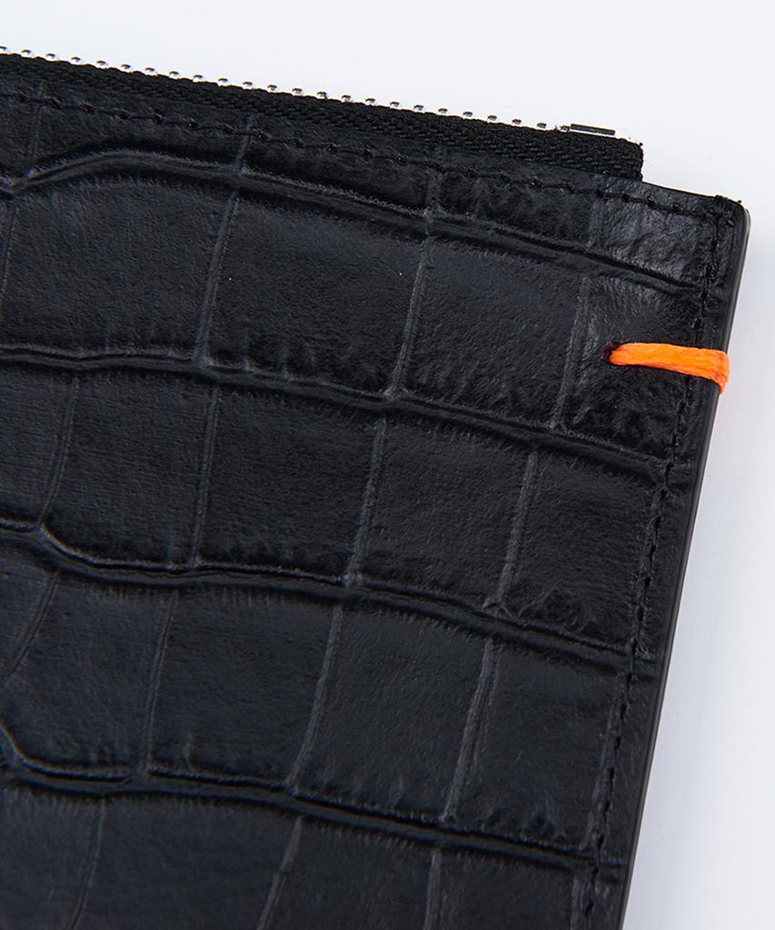 Lmn3011 Crocodile Embossed Clutch - Black