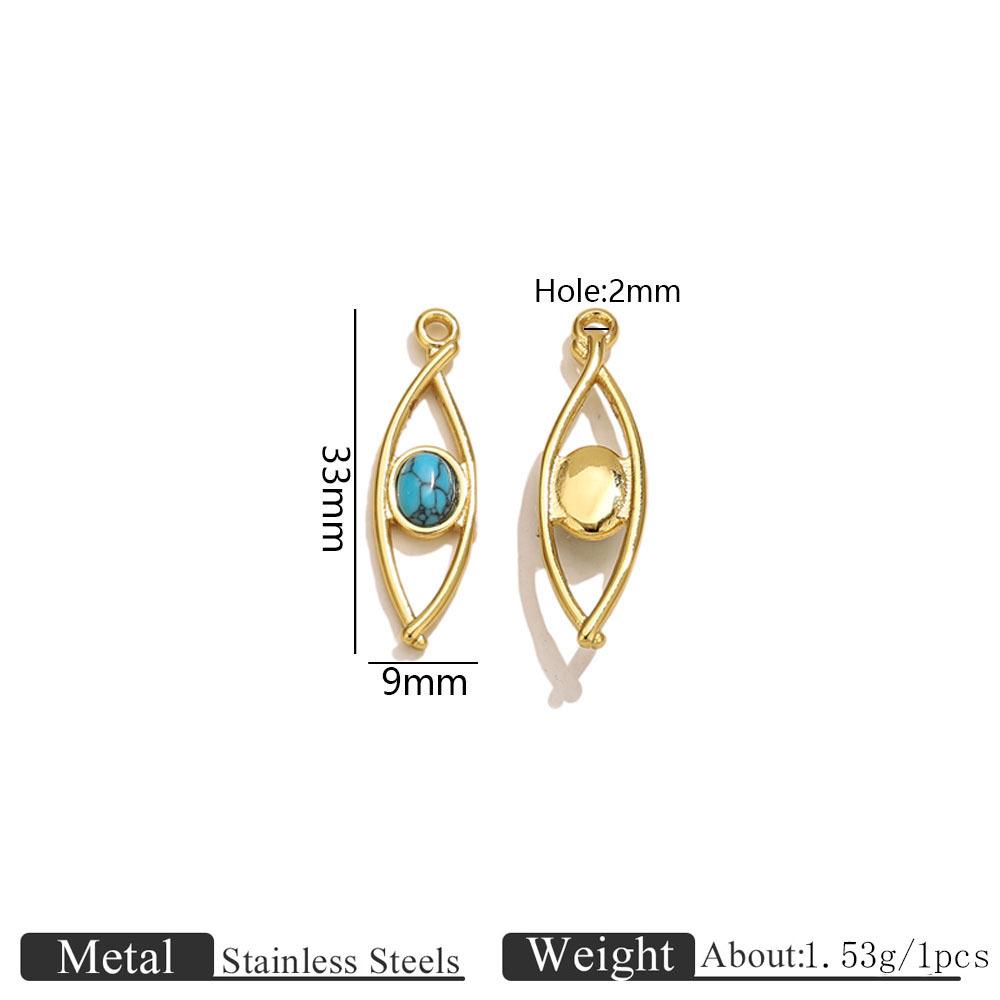 2Pcs DIY Stainless Steel Natural Stone Pendant for Necklace Earrings Pendant DIY Jewelry Making Accessories