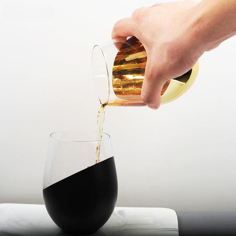 Modern Copper Wine Glasses Leadfree Crystal Rose Gold Unique Stemless Drinking Gass Cup Unbreakable Stemless Tumbler Glasses