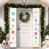 Colorful Happy Birthday Hanging Door Banner Polyester Color Banner Birthday Party Decoration Decor Kids Supplies Baby Shower