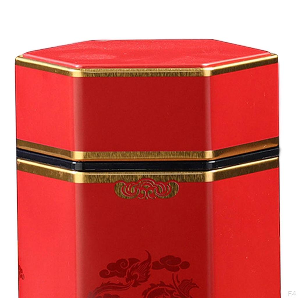 2 Pack Loose Tea Canisters Chinese Styles Food Storage Jars Vintage Iron Kitchen