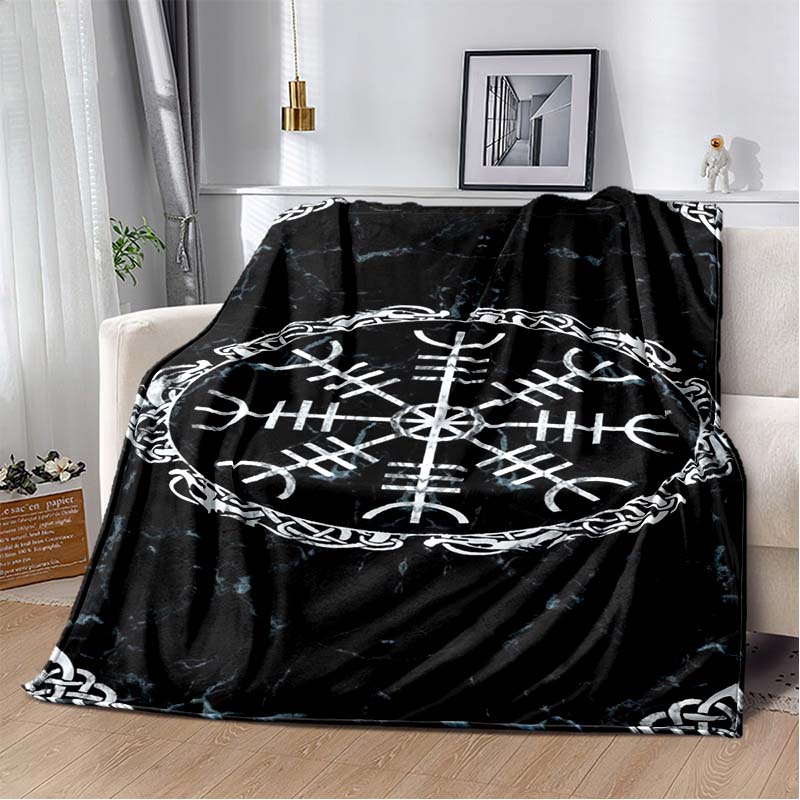 3D Viking Odin Valhalla Nordic Mythology Symbols Blanket,Soft Throw Blanket for Home Bedroom Bed Sofa Picnic Office Travel Cover