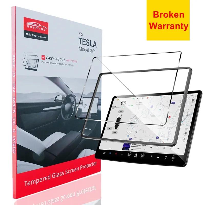 9H Matte Tempered Glass Screen Protector For Tesla Model 3 Y 2023 2022 2021 Center Control Navigation Film Car Modify Accessory
