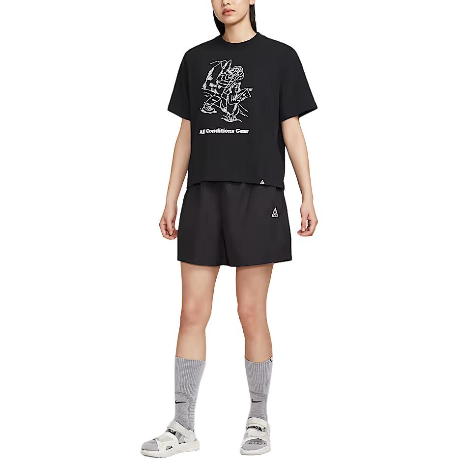 Nike SS25 Casual Shorts Women's Black/Coal Black/Mountain White HJ0264-010