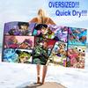 Jjba Print Beach Towel, Large Soft Quick Dry Towel for Beach Camping Swimming