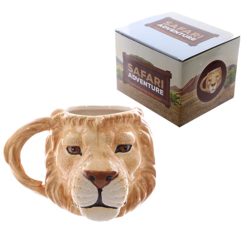 Creative Animal Dog Lion Leopard Tiger Head Ceramic Cup Painted Ceramic Cup Stereo Dog Head Mug Children's Room Decoration Gift