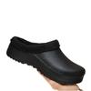 Winter Men Chef Shoes Warm Fur  Men Garden Clogs Cotton Slippers Waterproof Indoor Outdoor Warm Shoes  Bedroom Home Plush Slides