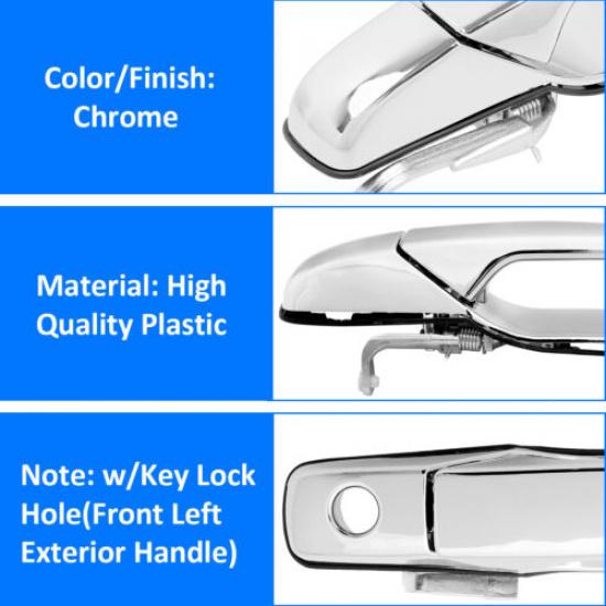 Door Handle Front Rear 4PCS For Chevy Silverado Tahoe GMC Sierra Denali 2007-14