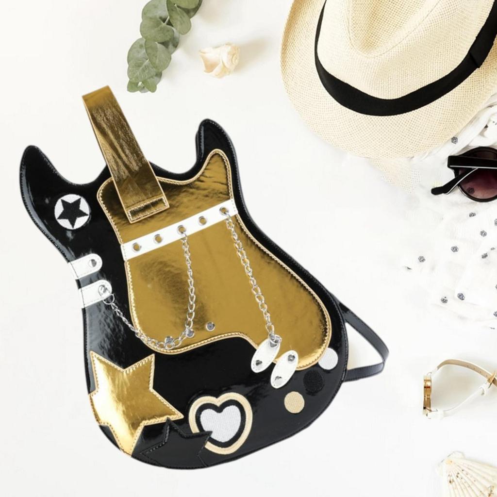 Gitarrenförmiger Rucksack Kreative Mode Handtasche für Dating Arbeit Urlaub Party