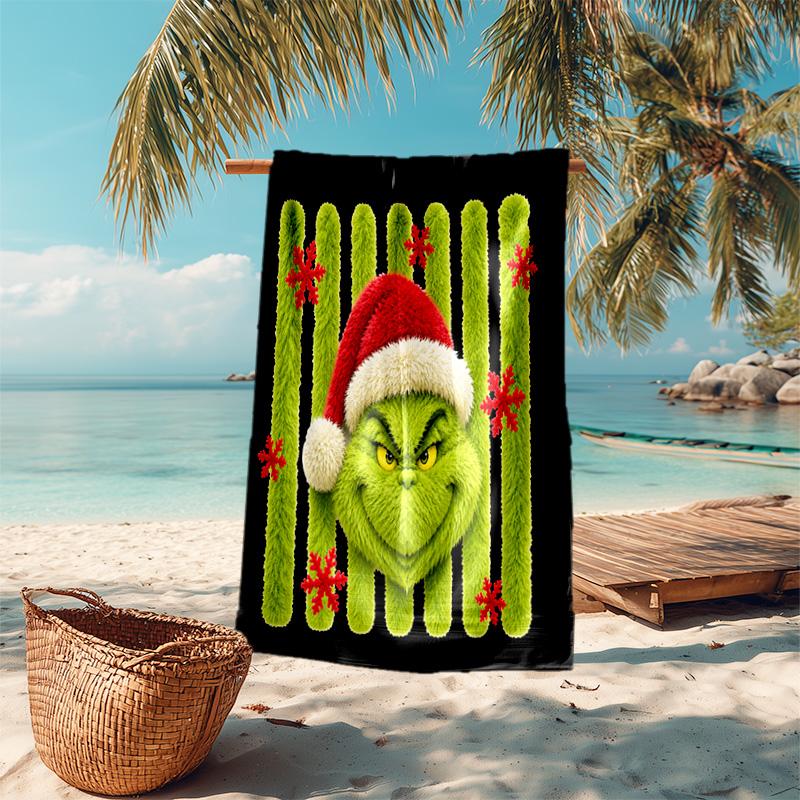 Christmas Gift Oscar Comedy Movie How the Grinch Stole Christmas soft beach towel outdoor camping vacation swinging beach scarf decorative blanket B22