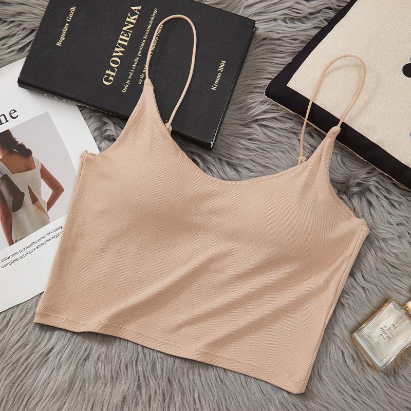 

Летний цельный бюстгальтер с U-образной спинкой: Тонкий, удобный, дышащий, с нагрудными подушечками, беспроводной для женщин One Size