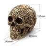 Resin Craft Skull Head Golden Carving Halloween Party Decoration Skull Sculpture Ornaments Home Decoration Accessories