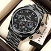 BINBOND Waterproof Chronograph Men's Watch Fashion Reloj Luxury Sports Precise Quartz Wristwatch For Men Durable Luminous