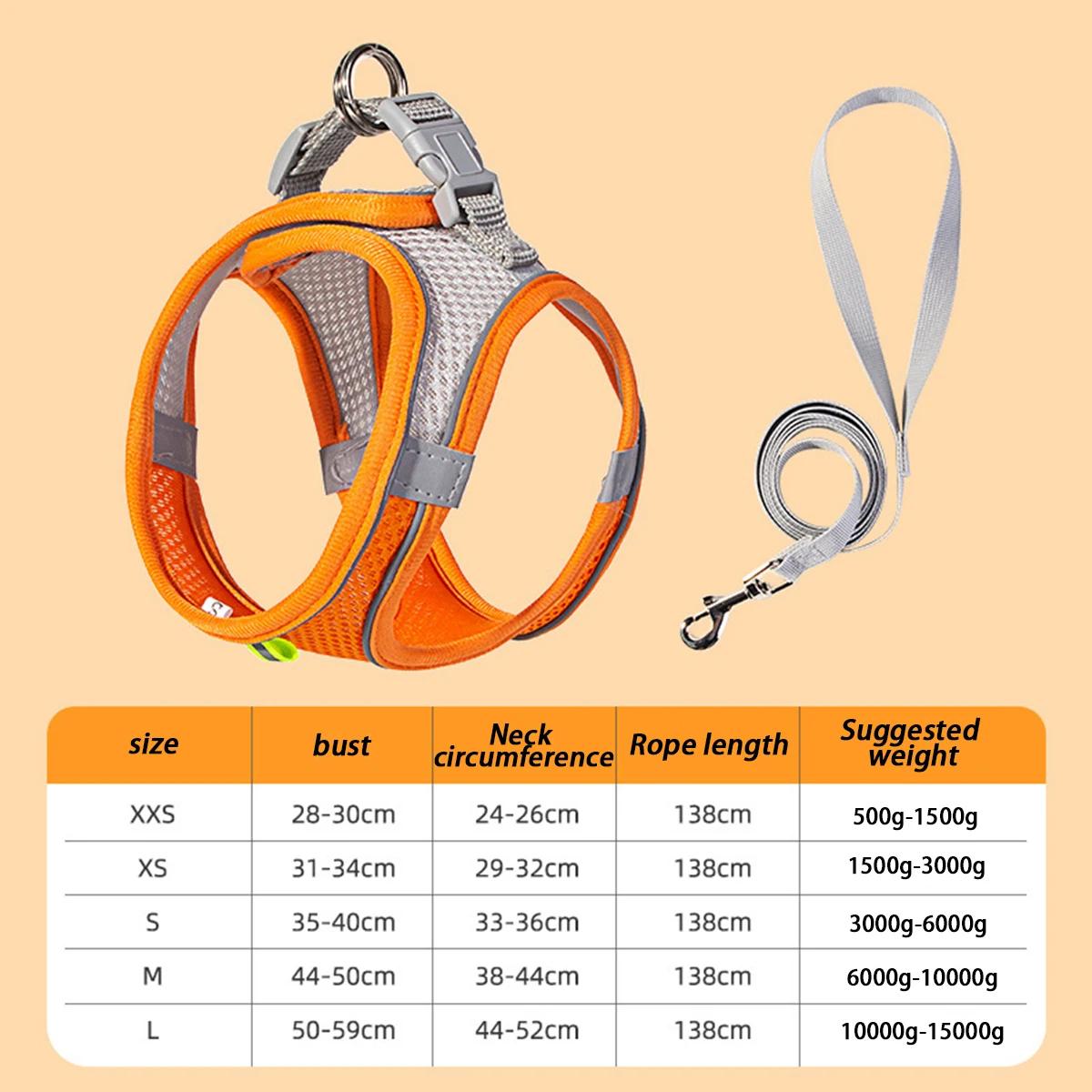 

Набор поводков для собак для маленьких собак, регулируемый поводок для щенков и кошек, жилет для французского бульдога, чихуахуа, мопса, поводок для прогулок на открытом воздухе XS