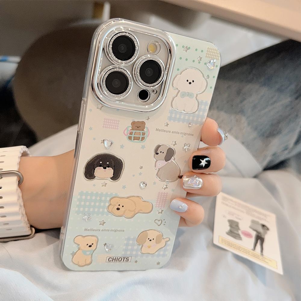 Elegant Cute Cartoon Puppy iPhone15 14promax Phone Case Compatible and Suitable for 13/12/11