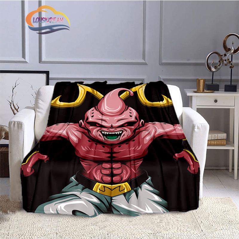 Japanische Animation Rolle Majin Buu 3D-Druck Tagesdecke Decke Anime-Charaktere Buu Flanelldecken Überwurfdecken