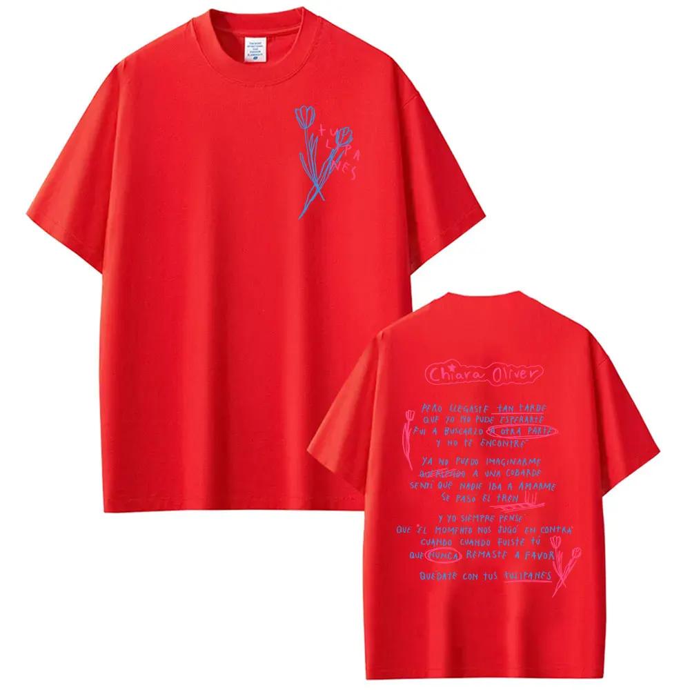 Singer CHIARA OLIVER Album Letters Graphic Tshirts Men Women Hot Sale Casual 100 Cotton T Shirt Vintage Pop Music Tshirt Tops