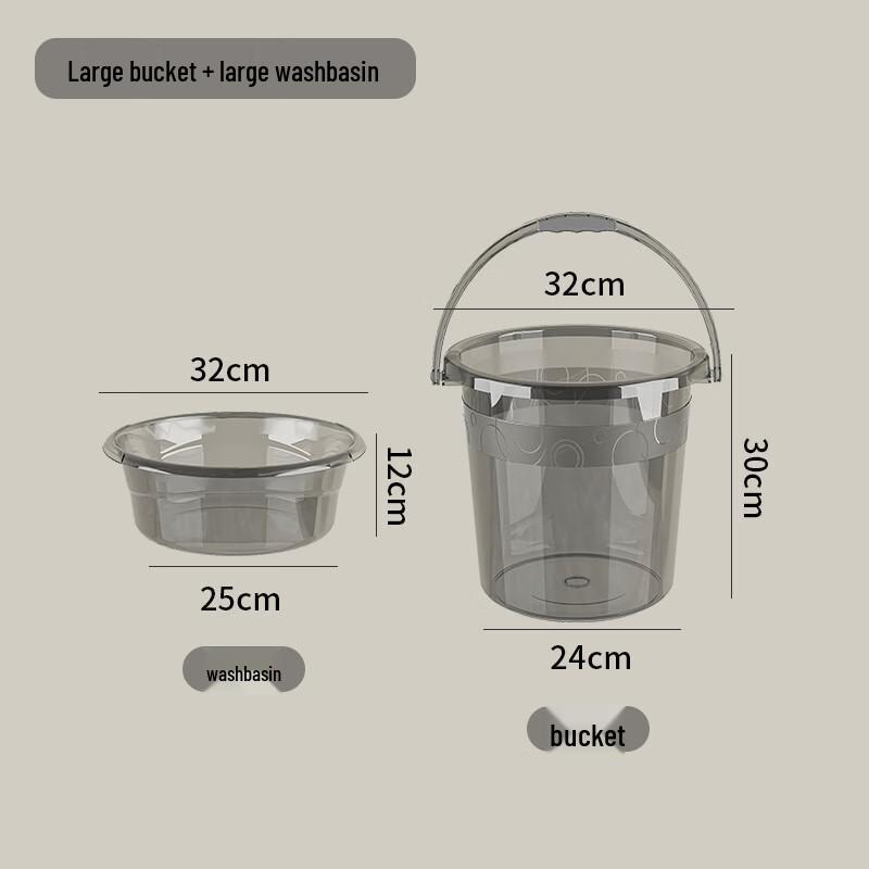 Yicang Thickened Plastic Water Bucket & Washbasin Set