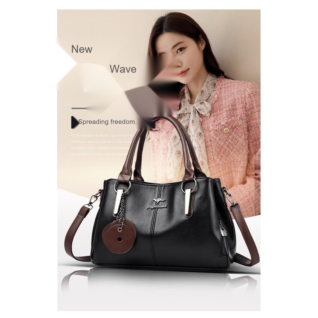 Shoulder Bag Women Faux leather Adjustable Strap Multi Pocket Office Daily