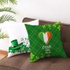 Home St. Patrick's Day Green Peach Velvet Cushion Cover National Day Four-Leaf Clover Cushion Cover