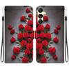 Handmade PU Leather Flip Case for Samsung Galaxy A25 (SM-A256E/A256B)- Anti-Slip Shockproof Cover with Wrist Strap & Heart/Rose Cat Designs