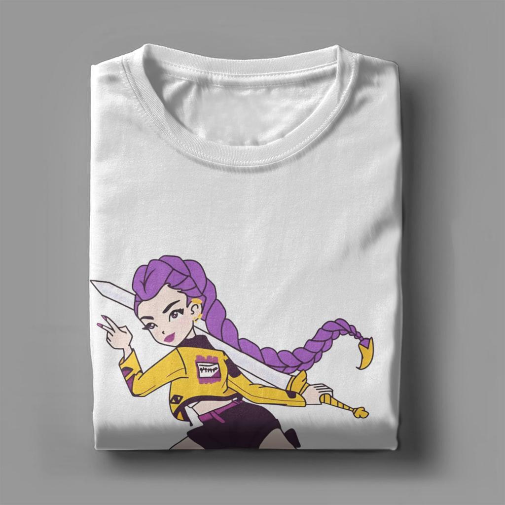Rumi Kpop Dämonenjäger Anime T-Shirt Sommer Reine Baumwoll-T-Shirts für Paare Harajuku Design T-Shirt Kurzärmelig Fantastische Oberteile