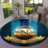 SSC Napoli Custom Name Round Area Rug,Carpet Rug for Living Room Bedroom Sofa Playroom Decor,Non-slip Floor Mat
