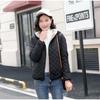 Women's Hooded Jacket Casual Basic Warm Velvet Lamb Parka Coat Autumn Winter Solid Color Light Soft Outerwear