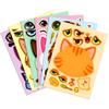 6 Sheets/Pack Cartoon Cat Head Facial Features Puzzle Face Change Sticker Children'S Fun Handmade Toy Sticker Batch