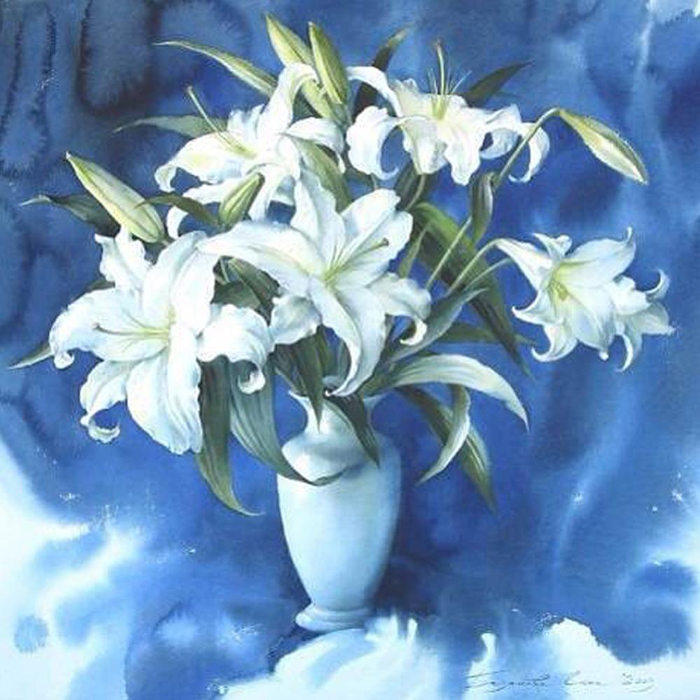 5d Diamond Painting Full Drill Round Flowers Diamond Embroidery Sale Plant Landscape Rhinestones Mosaic Children's Room Decor