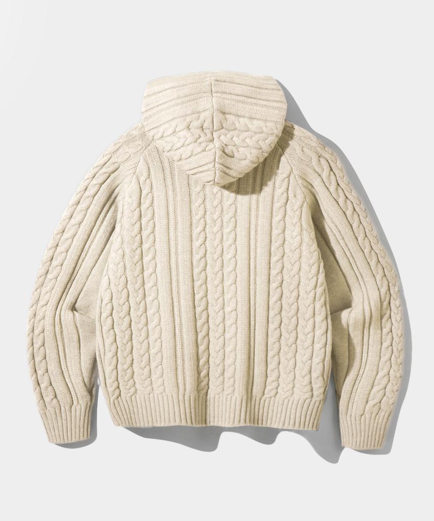 Dimiteulibeullaeg 2Way Heavyweight Cable Knit Zip-Up Hoodie_Oatmeal