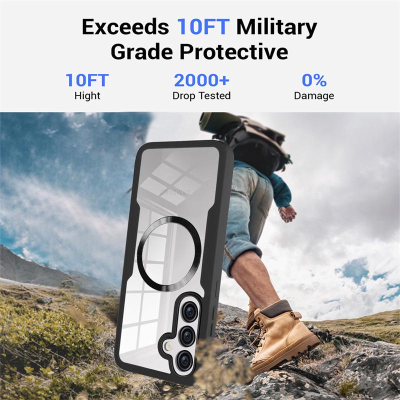 Magnetic Adsorption Transparent Case for Samsung S26/S25FE/S22/S24/S23 Ultra/A17/A16A - Full Coverage