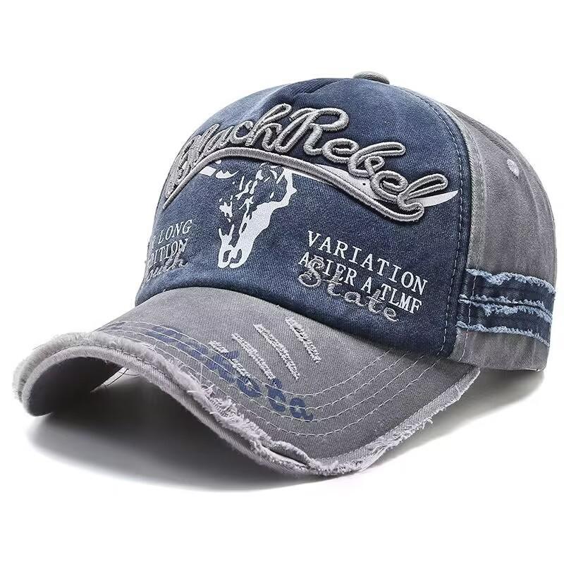 Hat Men's Women's Retro Baseball Cap Washed Denim Old Cap Spring and Autumn Casual Visor Trendy Man