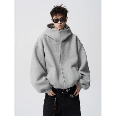 Sudadera con capucha y cremallera unisex extragrande, jersey informal de punto para parejas de invierno