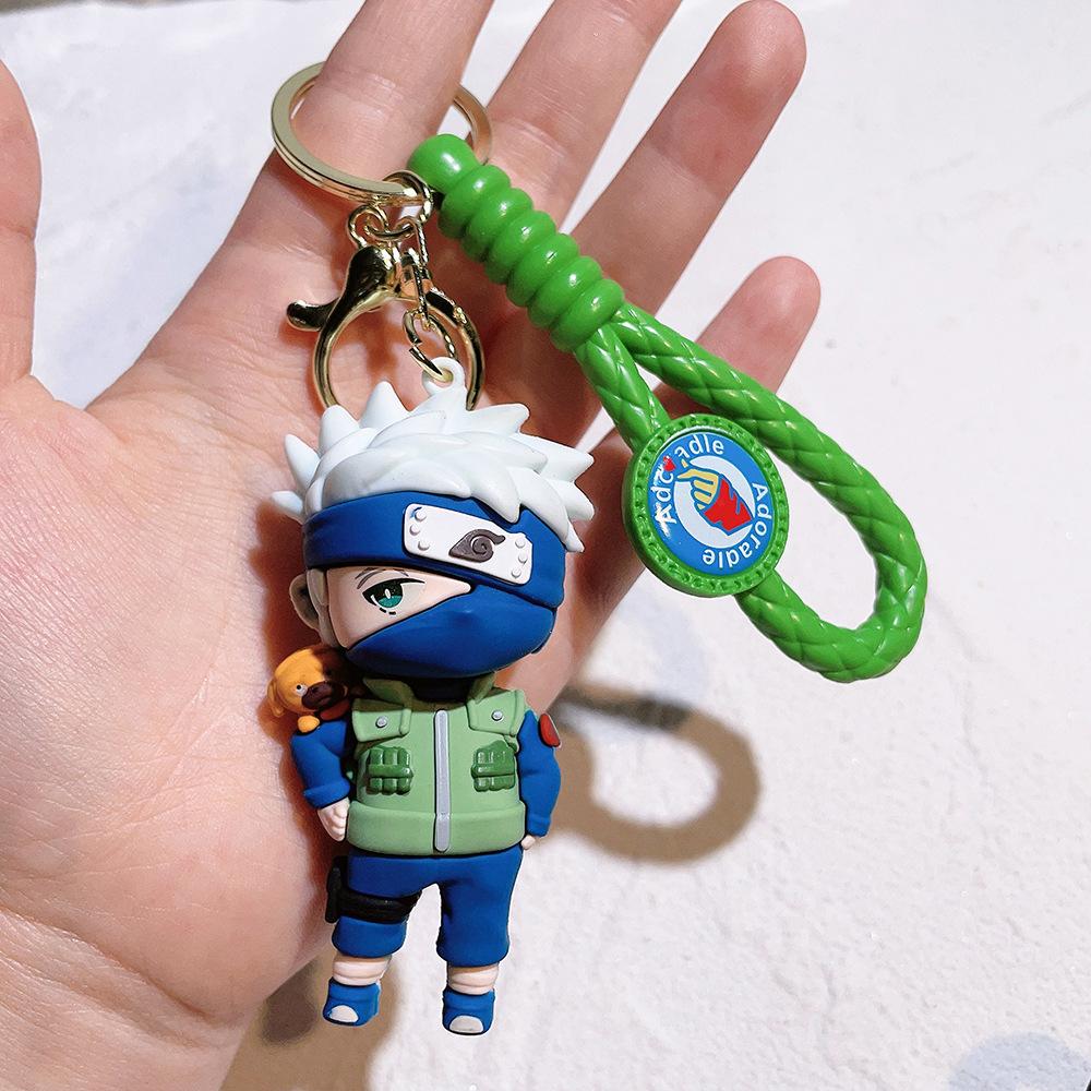 Cartoon PVC Naruto Anime Peripheral Toy Doll Keychain Naruto Silicone Figure Car Key Chain Christmas, Halloween Gift