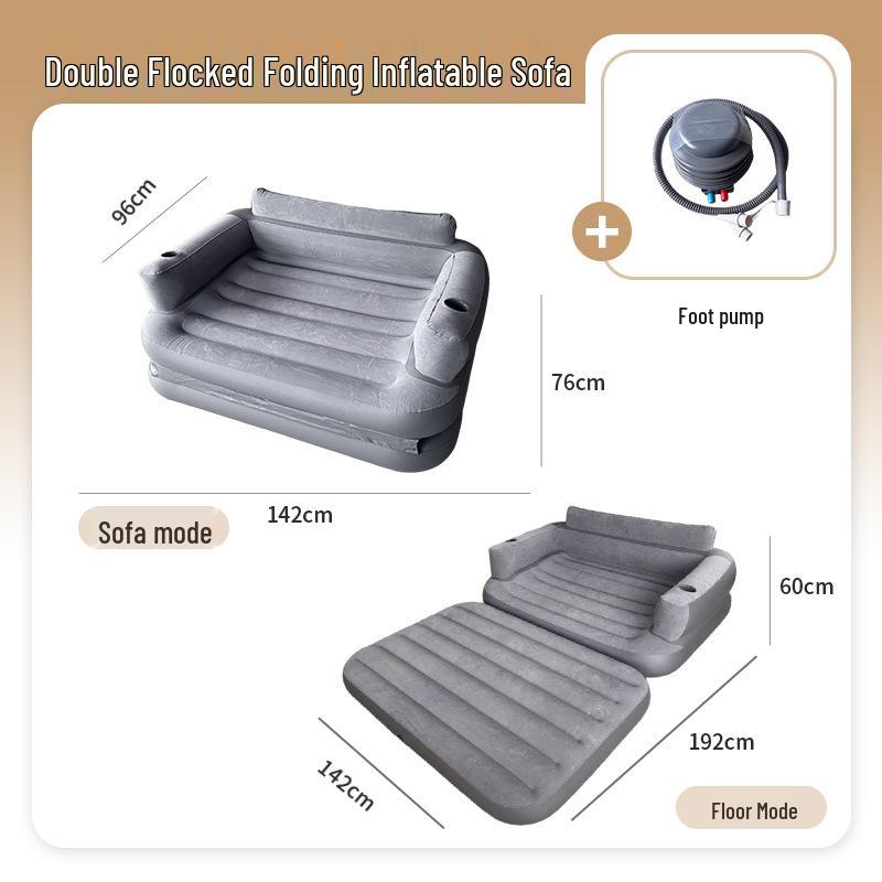 Thick Flocking Inflatable 2-in-1 Sofa Recliner: Sit & Lie Tent Sofa