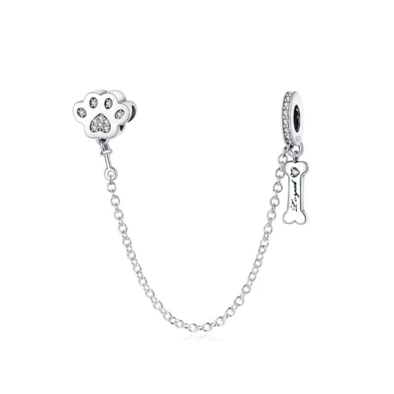 New Plated Copper Moon Star Love Safety Chains Spacer Bead Charm Fit Original Bracelet For Women Diy Jewelry