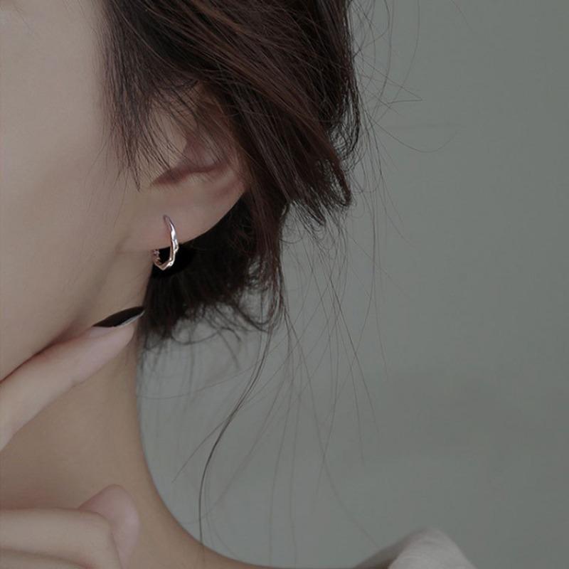 925 Silver Round Hoop Earrings For Women Simple Trendy Circle Jewelry Party Wedding Holiday Gifts