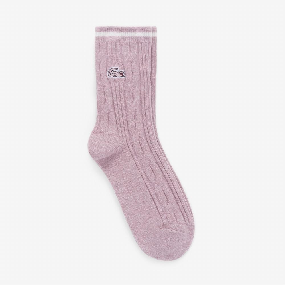 

LACOSTE Womens Wool Blend Cable Organization Medium Neck Socks RA187E53N SFI
