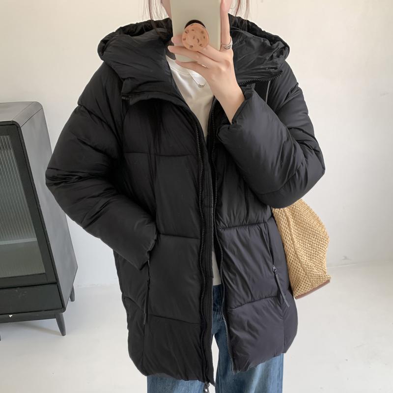 

Модные зимние куртки женские длинные парки с капюшоном свободные толстые теплые повседневные женские пальто XL чёрный