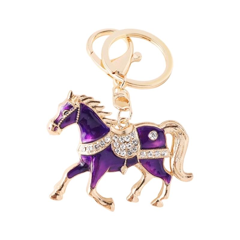 Alloy Horse Shaped Keychain for Vehicles and Bags Multifunctional Design Small Size Ornament Convenience Gift