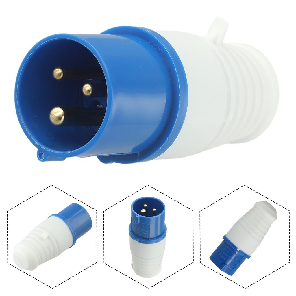 240V 16A 3-Pin Blue On-site Industrial Socket Male/Female IP44 2P Grounded