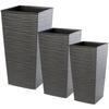 KADAX Set of 3 Flowerpots Flowerpots Inserts Garden Flowerpots Tall Graphite 57cm