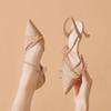 2025Women's Sandals Diamond Thin Heels Ladies Shoes Rhinestones Stiletto Pointed Toe For Party And Weddings Premium Low Price