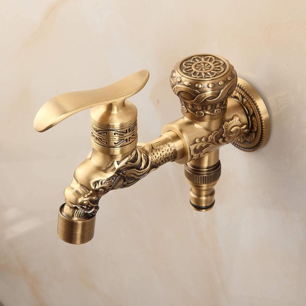 Dekoratives Drachenhahn-Design für den Außenbereich Wandmontiertes Dekoratives Element Antik-Finish